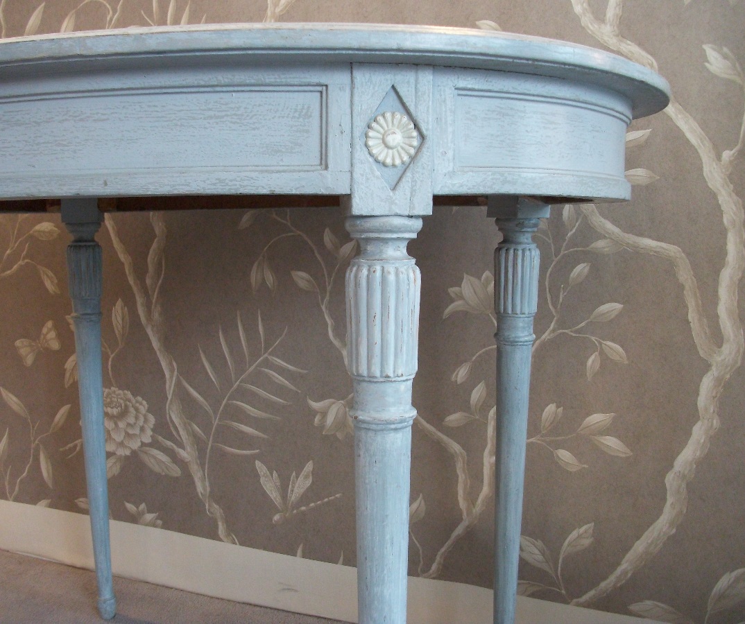 French Oval Painted Occasional Dressing Table